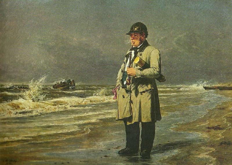 martinus rorbye en strandingskommissioncer ved vestkysten af fylland, incerheden af skagen Sweden oil painting art